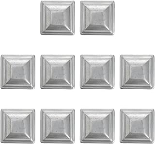 Fence Post Caps 20Pcs Square Pressed Steel Dome Caps Galvanized Steel 60mm Decorative Baluster Column Hat for Garden Edging Barrier