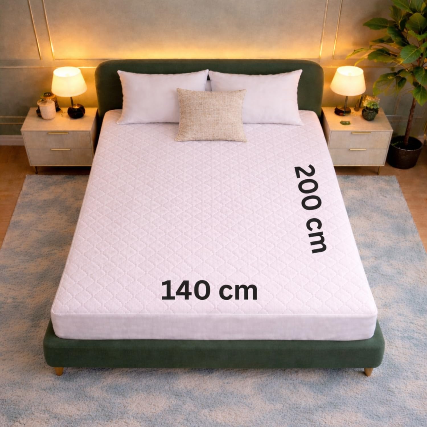 HOME STILL Protège-Matelas imperméable 140x200x30 cm, matelassé Confortable, Tissu Microfibre Respirant, Membrane polyuréthane étanche, Maintien Parfait