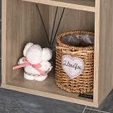 CASARIA® Skylar 4 Compartment Bookcase | 106x30x30cm | Anti-tip | Floor Protector | 40kg Load Capacity | Living Room Bedroom Office Shelves Shelf Freestanding Shelving Cube Unit | Oak - 5