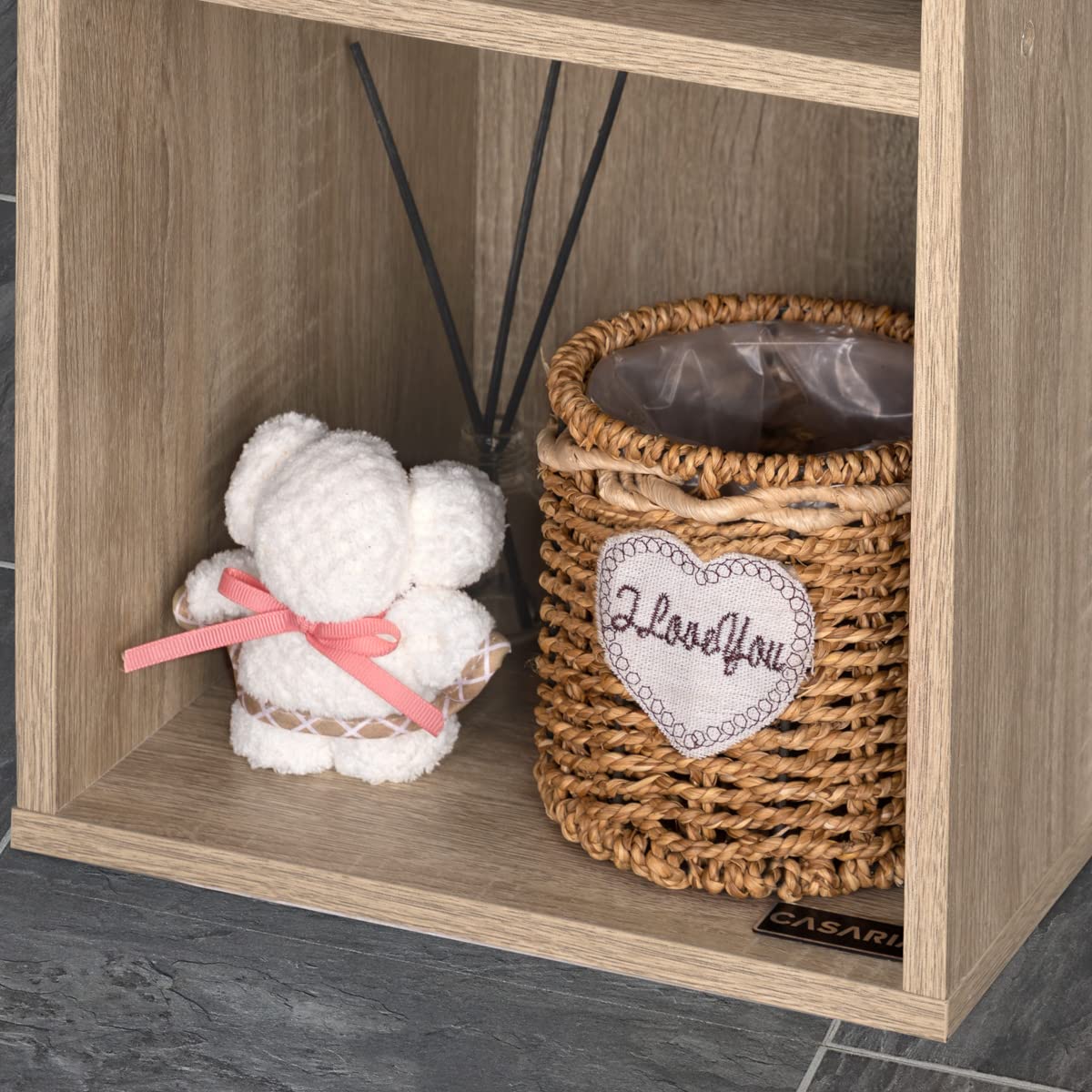 CASARIA® Estantería con 4 Estantes Abiertos 106x30x30cm Librería Biblioteca Mueble Organizador Oficina Dormitorio Estable Duradero Capacidad Carga 40Kg Roble | 4 Niveles, Amplio Espacio, Protector Suelo, Antivuelco, Fácil Limpiar, Mueble Organizador Ofici