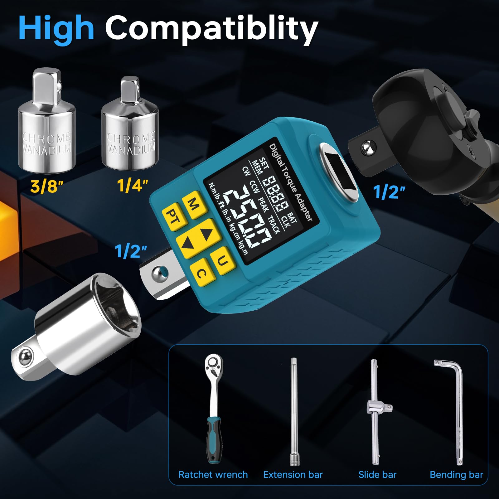 Upgrade 1/2" Digital Torque Adapter for Car, 12.5-250 Ft-lb (±2% Accuracy) — Amazon image 6