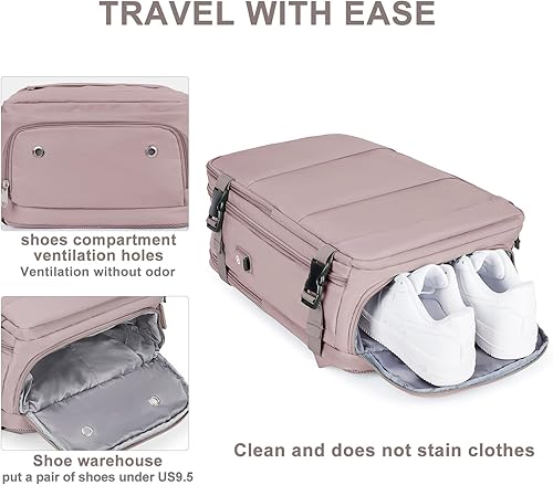 Miniatura 3 de Mochila para mujeres y hombres, bolsa de viaje, resistente al agua, mochila para senderismo, mochila para computadora portátil universitaria, B-rosa