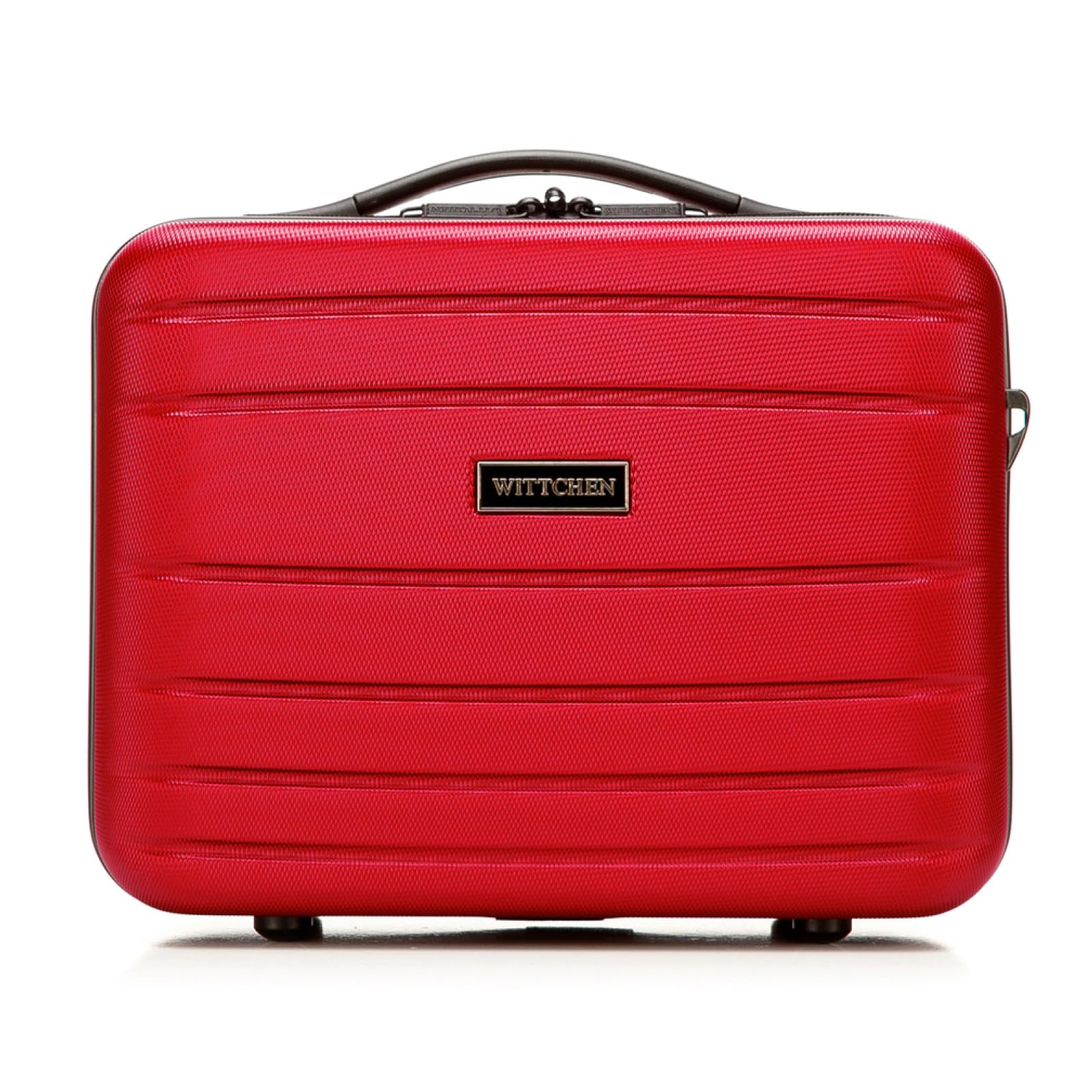 WITTCHEN Globe Line Kosmetikkoffer Reisekoffer Handgepäck Kabinenkoffer Hartschale aus ABS Zahlenschloss | 25 x 33 x 16,5 cm | Rot Lufthansa/Eurowings/Ryanair/Condor/Discover Airlines