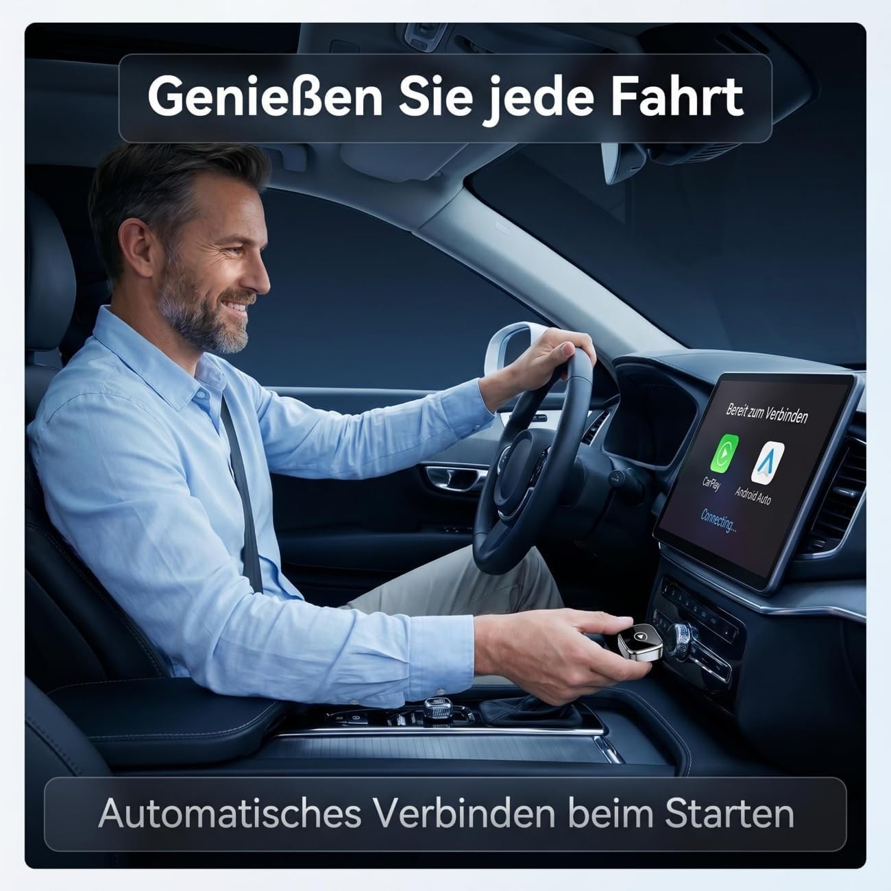 2 in 1 Wireless CarPlay Adapter, 5,8GHz Wi-Fi Niedrige Latenz, Stabile Verbindung für Verkabelte Werksautos