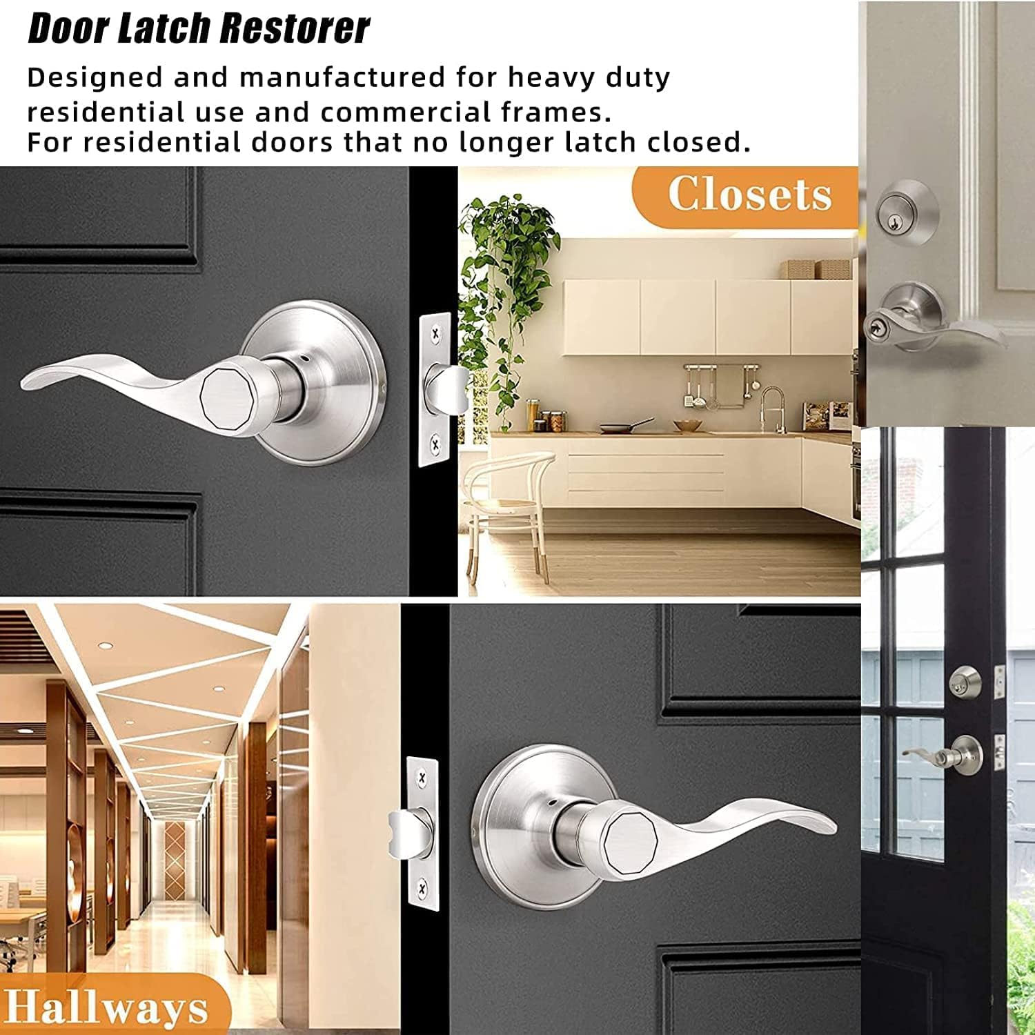 Satin Brushed Nickel Deadbolt Strike Plate Door Backplate 1" x 2 1/4" Round Corner (1-Pack)