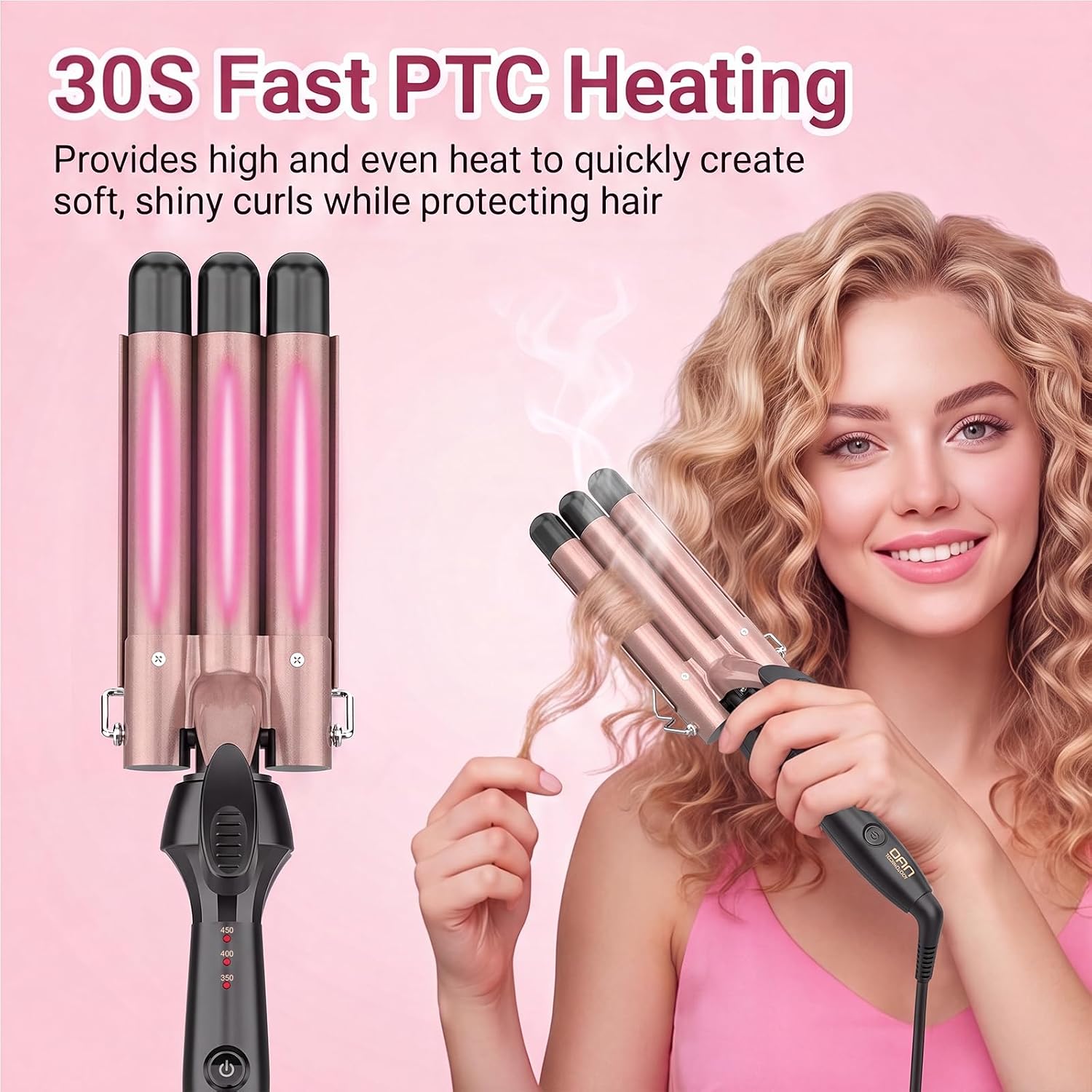 DAN Technology Mini Hair Crimper,3 Barrel Curling Iron