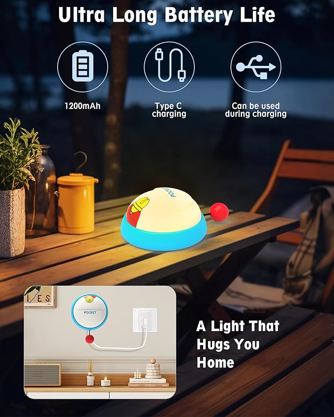 NesveCit Wall Night Light for Kids, 3 Levels Dimmable Nursery Nightlight with Timer, Rechargeable LED Touch Wall Lamp for Room Decor, Silicone Squishy Light, Cute Anime Lamp Unique Gifts for Girls & Boys photo 3