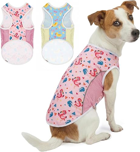 Miniatura 13 de Camiseta sin mangas con protección solar UPF 50+ para perros medianos y grandes, transpirable, ligera, con tiras reflectantes, ropa de protección