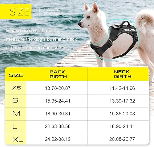 Miniatura 2 de Demigreat Arnés de servicio para perro, arnés reflectante para perro con 5 parches, arnés Oxford suave ajustable para mascotas, malla de capa
