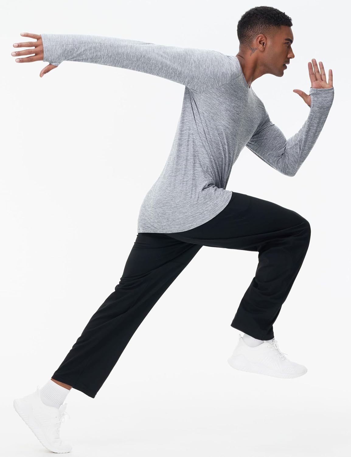 THE GYM PEOPLE Men's Long Sleeve Workout Shirts Moisture Wicking Athletic Running Tee Tops with Thumb Holes - Image 6