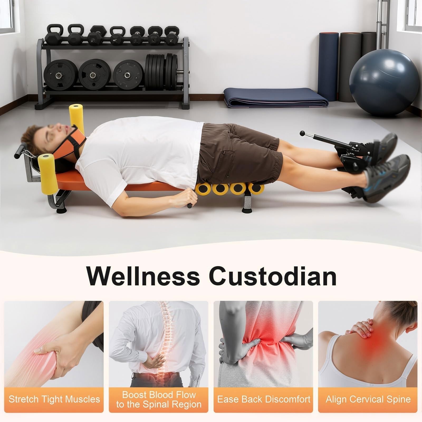 Cervical Traktion Zurück Stretch Bench,150kg