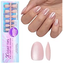 BTArtboxnails Cat Eye XCOATTIPS - Soft Gel Almond Nail Tips, Glitter Press On Nails Extra Short with Solid Gel Set