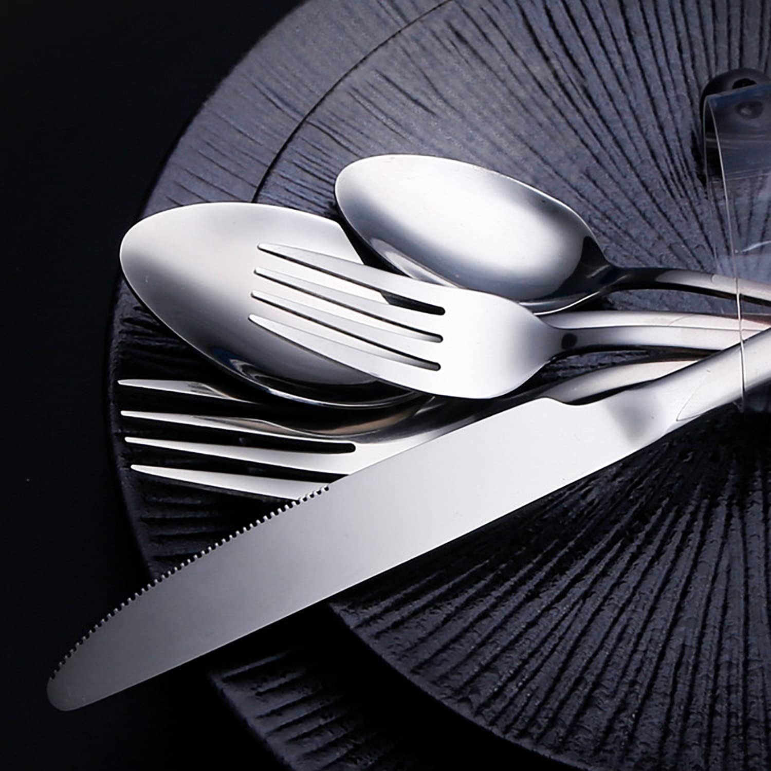 Pink Silverware Set for 8 Modern 40 Piece 18/10 Stainless Steel Flatware Set Knives Forks and Spoons Set Pink Gradual Change Handle Cutelry Set for Home Kitchen Wedding Restaurant