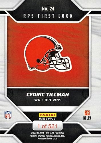 Miniatura 2 de 2023 Panini Instant Football #24 Cedric Tillman Rookie Card Browns - Only 521 made!