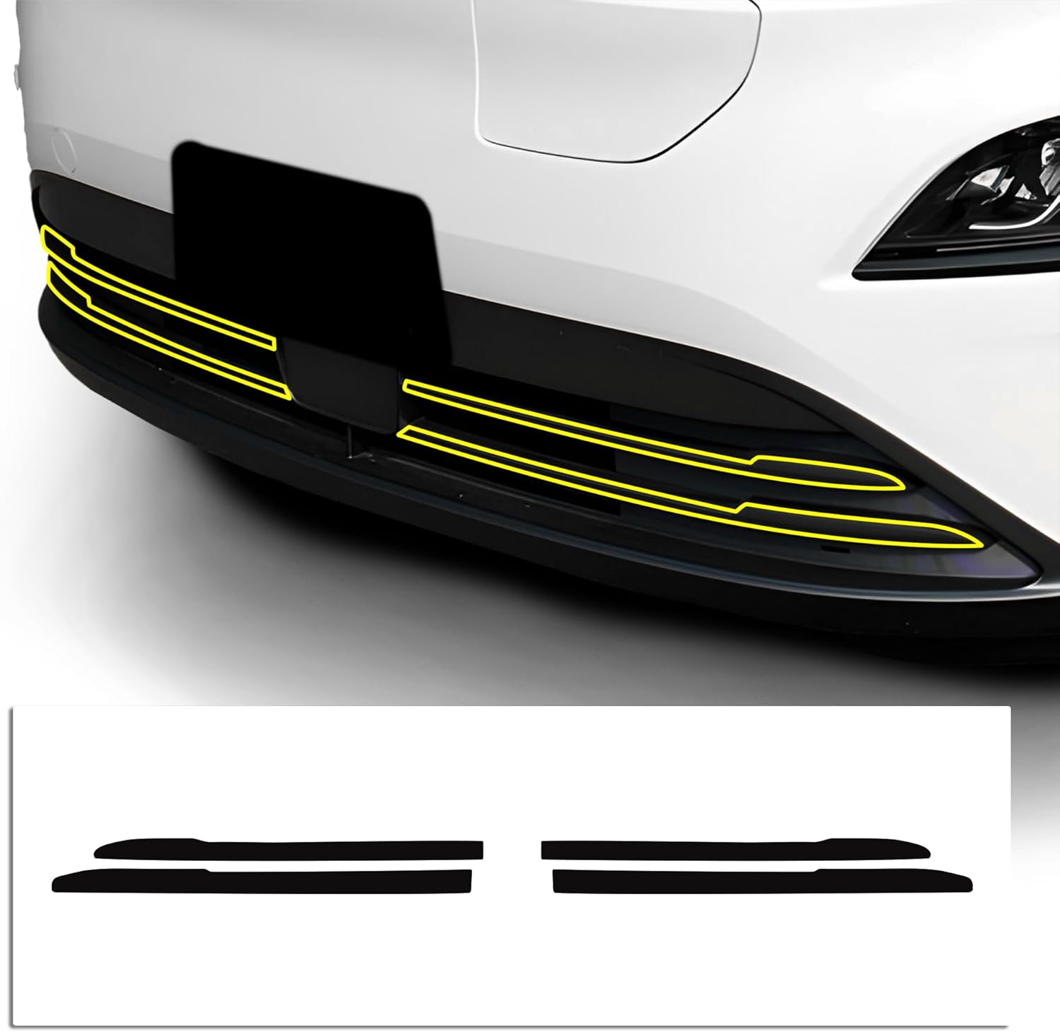 BOGAR TECH DESIGNS for Hyundai Kona EV 2022-2023 Rear Bumper Chrome Delete – Precut Vinyl Trim Overlay, Gloss Black Blackout Look