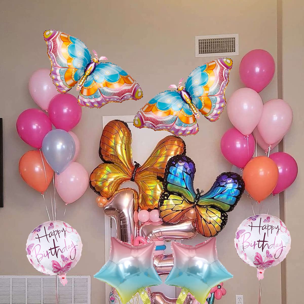 7-teiliges Schmetterling Folienballon Set – Bunte Deko Für Geburtstag, Feen-Party & Mädchenfeier
