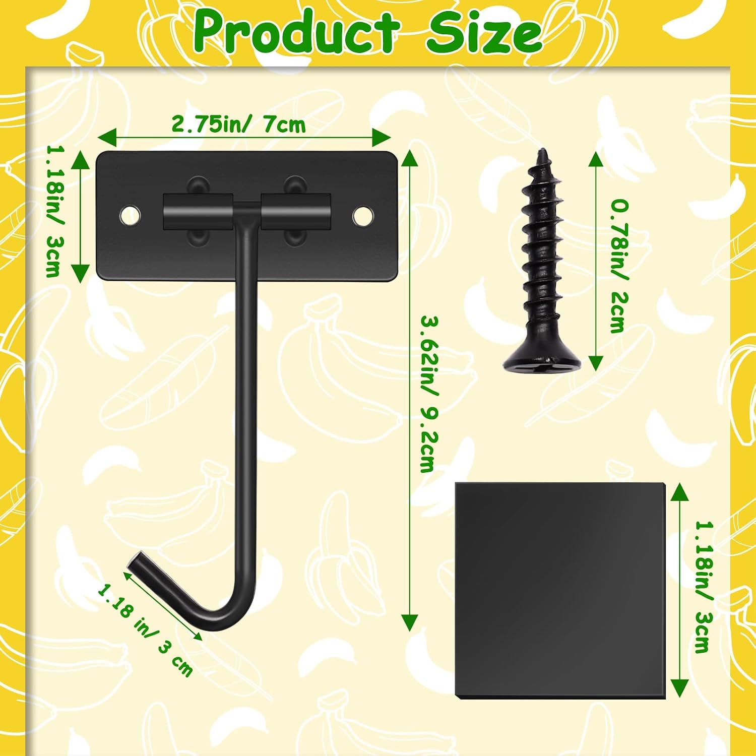 1P Banana Hook Under Cabinet, Foldable Metal Banana Hanger Hook image 2