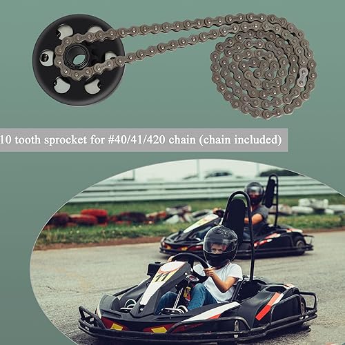 Miniatura 7 de Embrague Go Kart de 34 pulgadas de diámetro 10 dientes depredador 212cc embragues centrífugos con cadena #40 41 420 para mini bicicleta Fun Kart