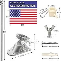 Vista 17 de American Flag with Pole, 5FT Flag Pole with Wall Mounted Bracket and American Flag Rustproof Tangle Flag Pole for House Yard Residential or Black
