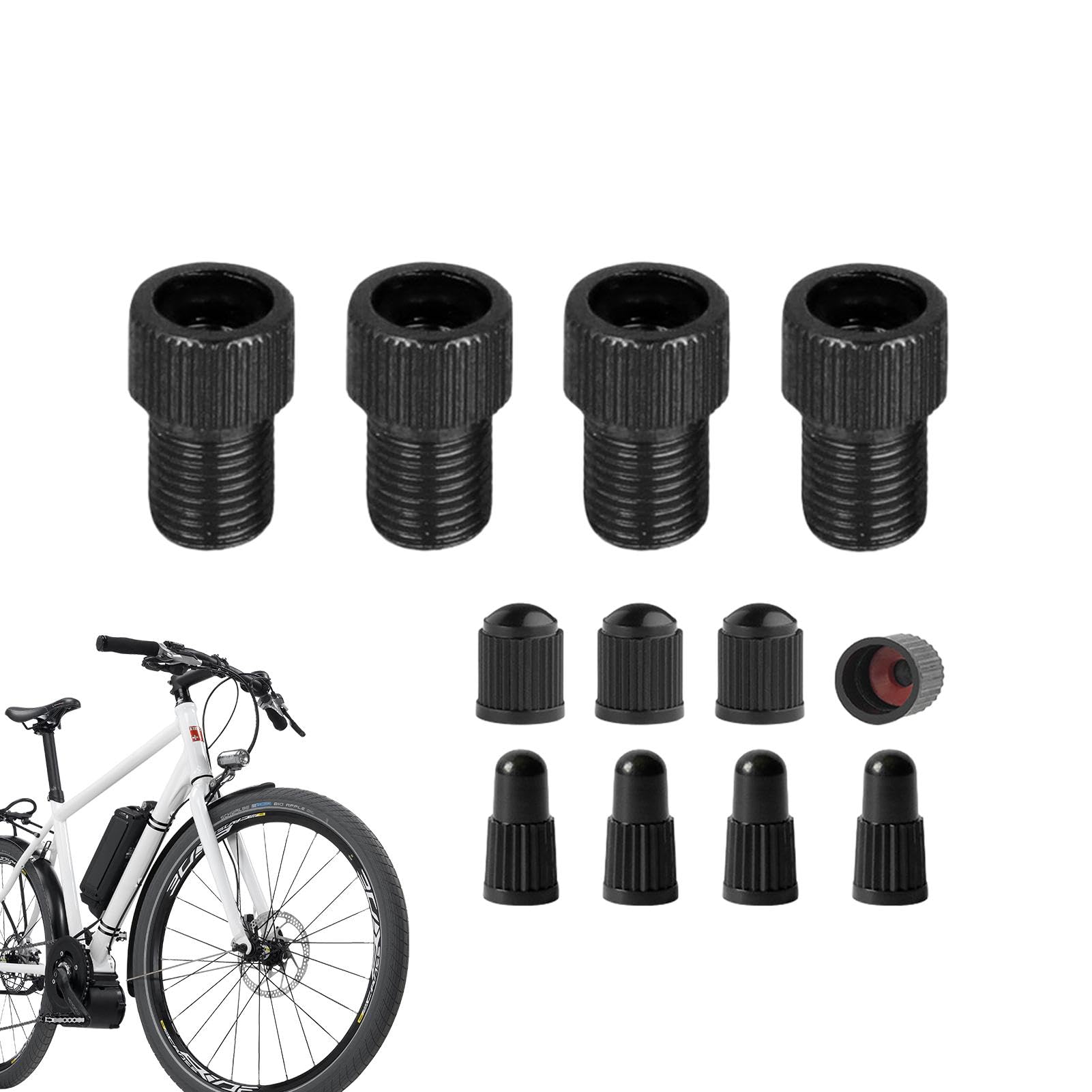 Adattatore per valvola per bicicletta - Convertitore adattatore in lega di | alluminio per compressore d'aria,Adattatore per pompa bicicletta, tappi per pneumatici per biciclette impermeabili