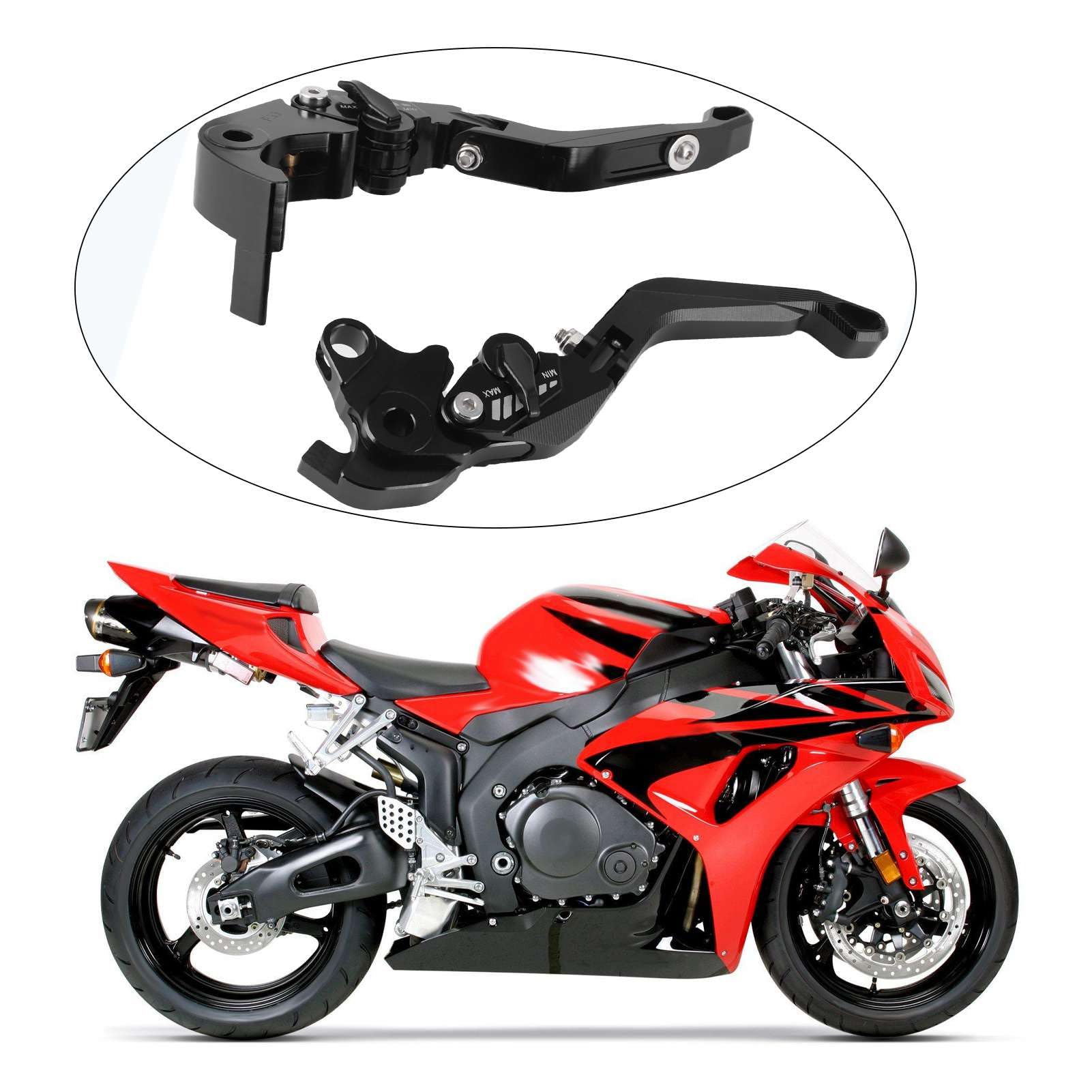 Qiilu 1 paire de leviers d'embrayage de frein pour CB1000R/CBR1000RR/FIREBLADE/VFR1200/F(F‑33/H‑33) U4d304