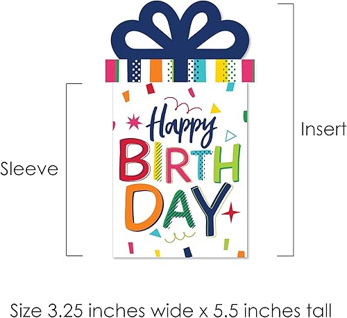 Miniatura 7 de Big Dot of Happiness Portatarjetas de regalo de cumpleaños alegres, fundas coloridas para tarjetas de regalo y dinero de celebración, juego de Feliz