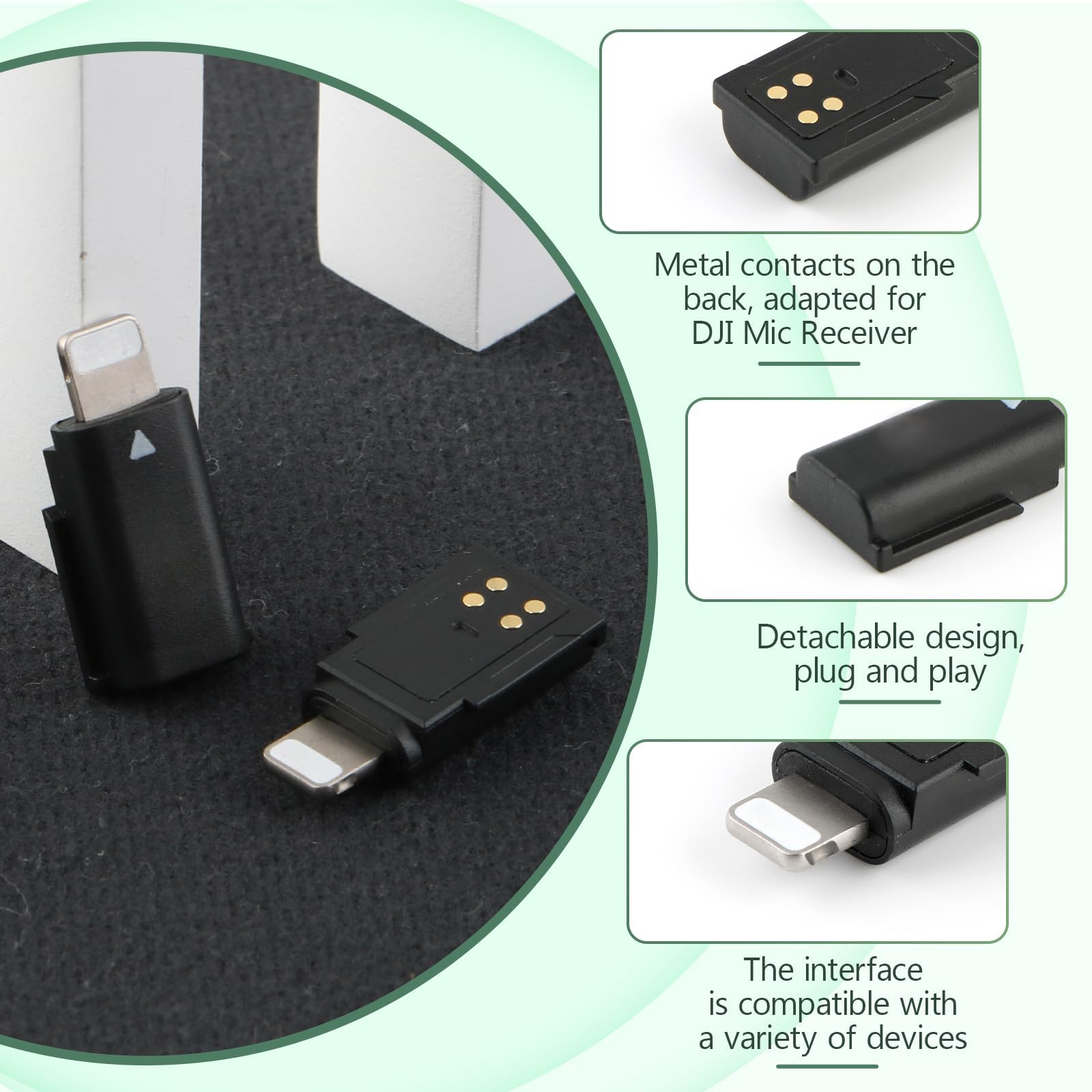 Adattatore Lightning Per DJI Mic Mini – Connetti Il Ricevitore A IPhone 14/14 Plus E Modelli Precedenti
