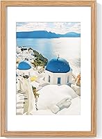 Vista 112 de Axeman Marco para póster de 18 x 24 pulgadas con paspartú para 16 x 20 pulgadas, marco de fotos de madera maciza de roble con vidrio templado, marco