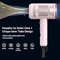 Vista 2 de Slopehill Professional Ionic Hair Dryer, Powerful 1800W Fast Drying Low Noise Blow Dryer with 2 Concentrator Nozzle 1 Diffuser Attachments for Home