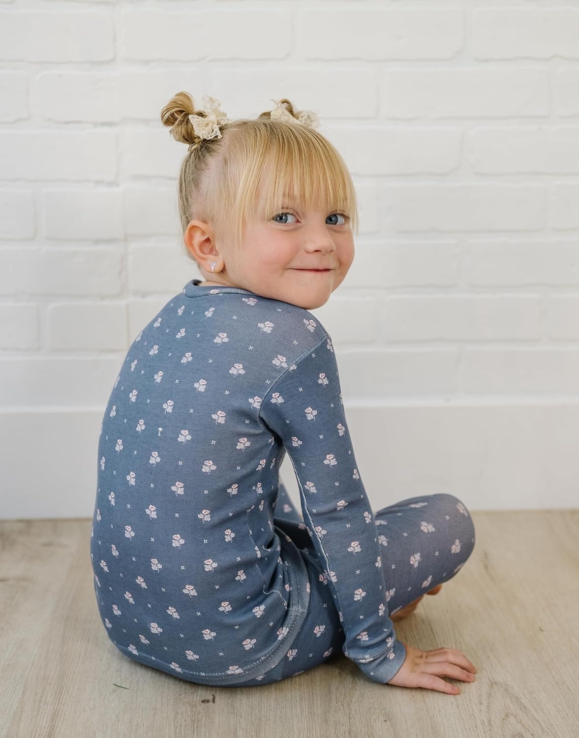 moimoln 6M-8Y Baby & Toddler Girl Floral Pajamas Soft Modal Cotton Breathable Snug-Fit Long Sleeve Sleepwear Set - Image 3