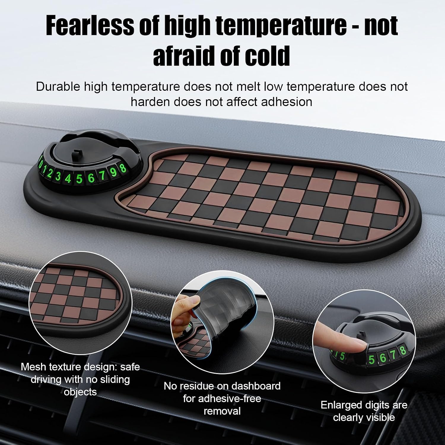 Non-Slip Car Dashboard Mat – Universal Silicone Phone Holder for iPhone & Android | Anti-Skid Sunglasses, Keys, Gadgets Organizer | Secure Anti-Slip Pad for All Cars Fits Dashboards