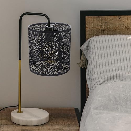 Miniatura 7 de Pantalla hueca de hierro forjado, pantalla negra, pantalla de lámpara grande, pantalla de repuesto, pantalla de mesa, pantalla de metal, pantalla de