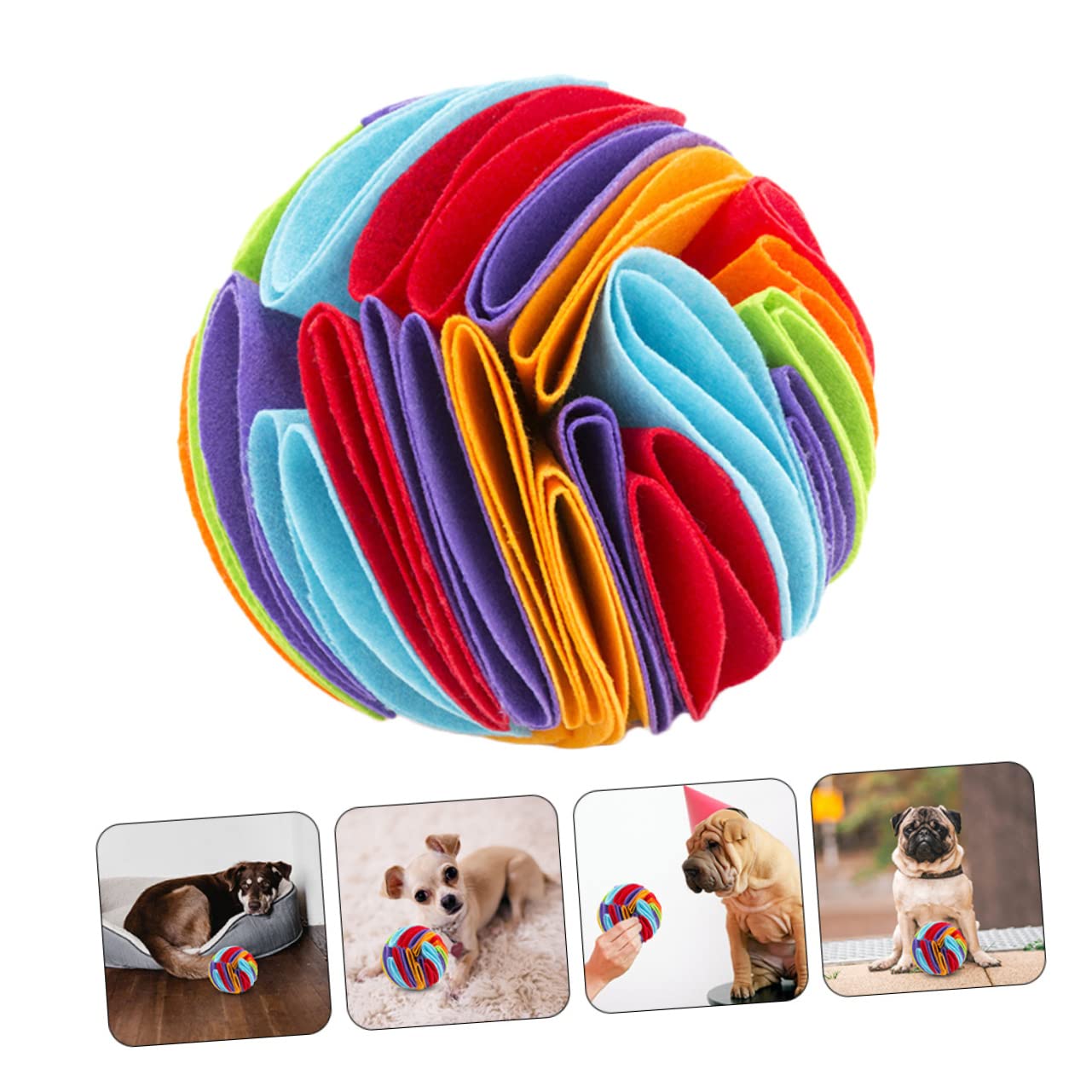 Angoily 2piezas Juguete Interactivo para Perros Bola Olfativa Fugas De Comida Juguete De Masticar para Mascotas para Casa y Jardín Material De Fieltro Resistente y Colorido