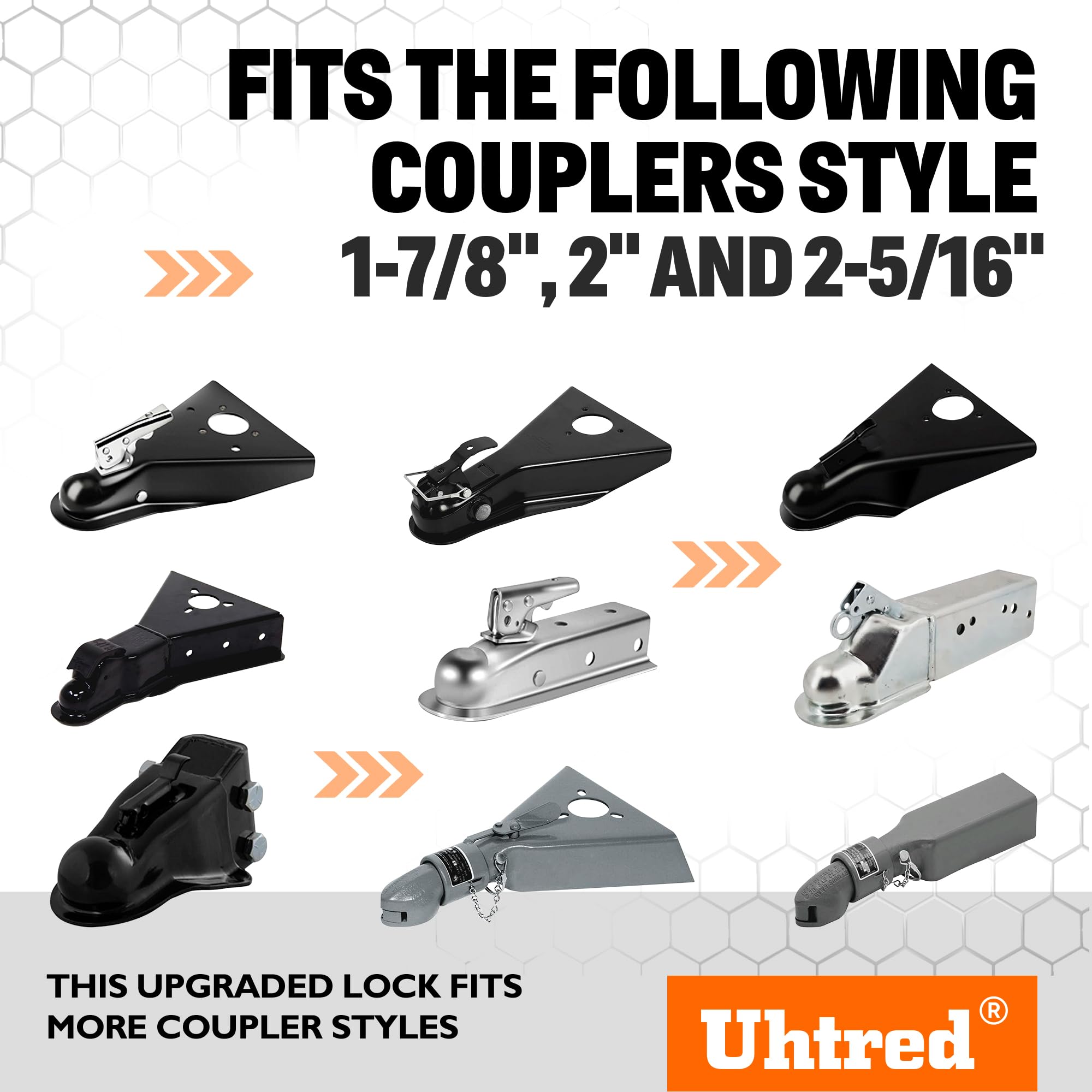 Lot 2 Universal Trailer Hitch Coupler Lock Anti Theft Tow - Foto 11