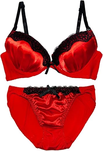 Amazon Co Jp Laulea Akoakoa レッド D75 レディース ブラ ブラジャー ショーツ 上下 セット 下着 女性 サテン D 75 Dの75 パンツd75 パンツセットd75 セクシーd75 セットd75 D75セット インナーショーツ 下着上下セット 厚手カップブラ 可愛いブラジャー レディース