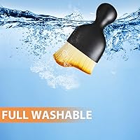 Vista 5 de Cepillo de detalles para interiores de automóvil, cepillos de detalle de cerdas suaves, cepillo de limpieza para salpicadero, accesorios