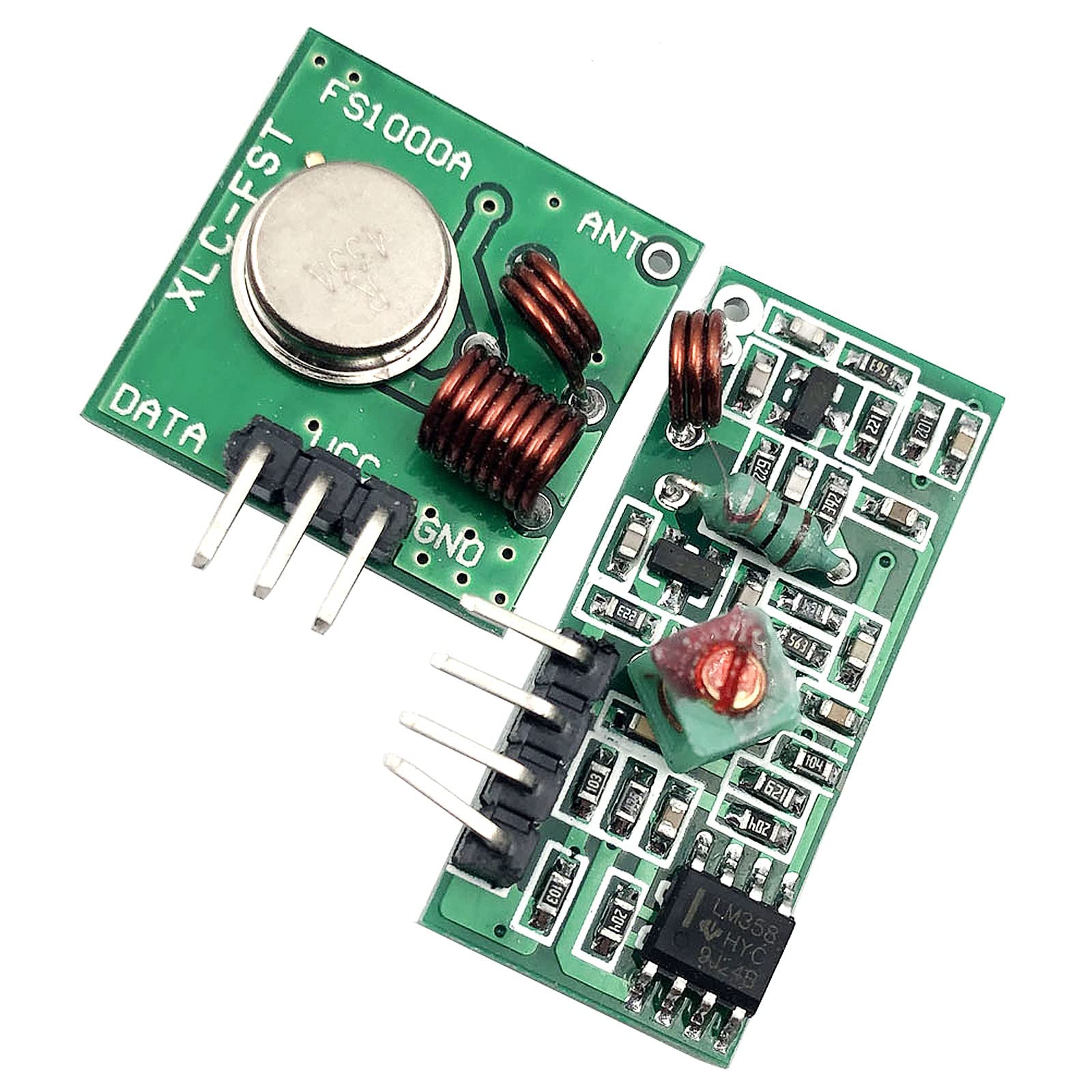 FainWan 5 Sets 433M Transmitter + Receiver Kit High Frequency Super Regenerative Transceiver Module Compatible with Burglar Alarm