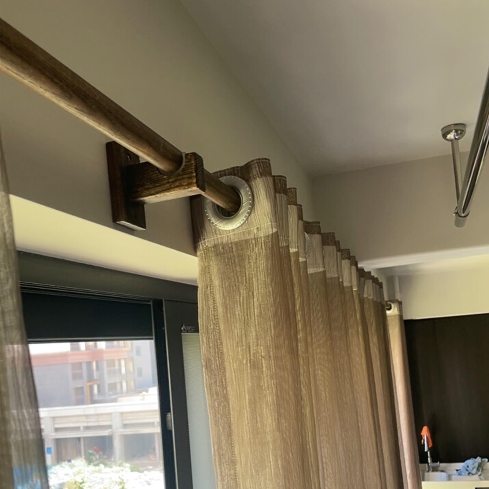 Barras Cortinas Techo KAMANINA Barra De Cortina Extra Larga De 1 Pulgada De 140 Barra De Madera Para Cortinas