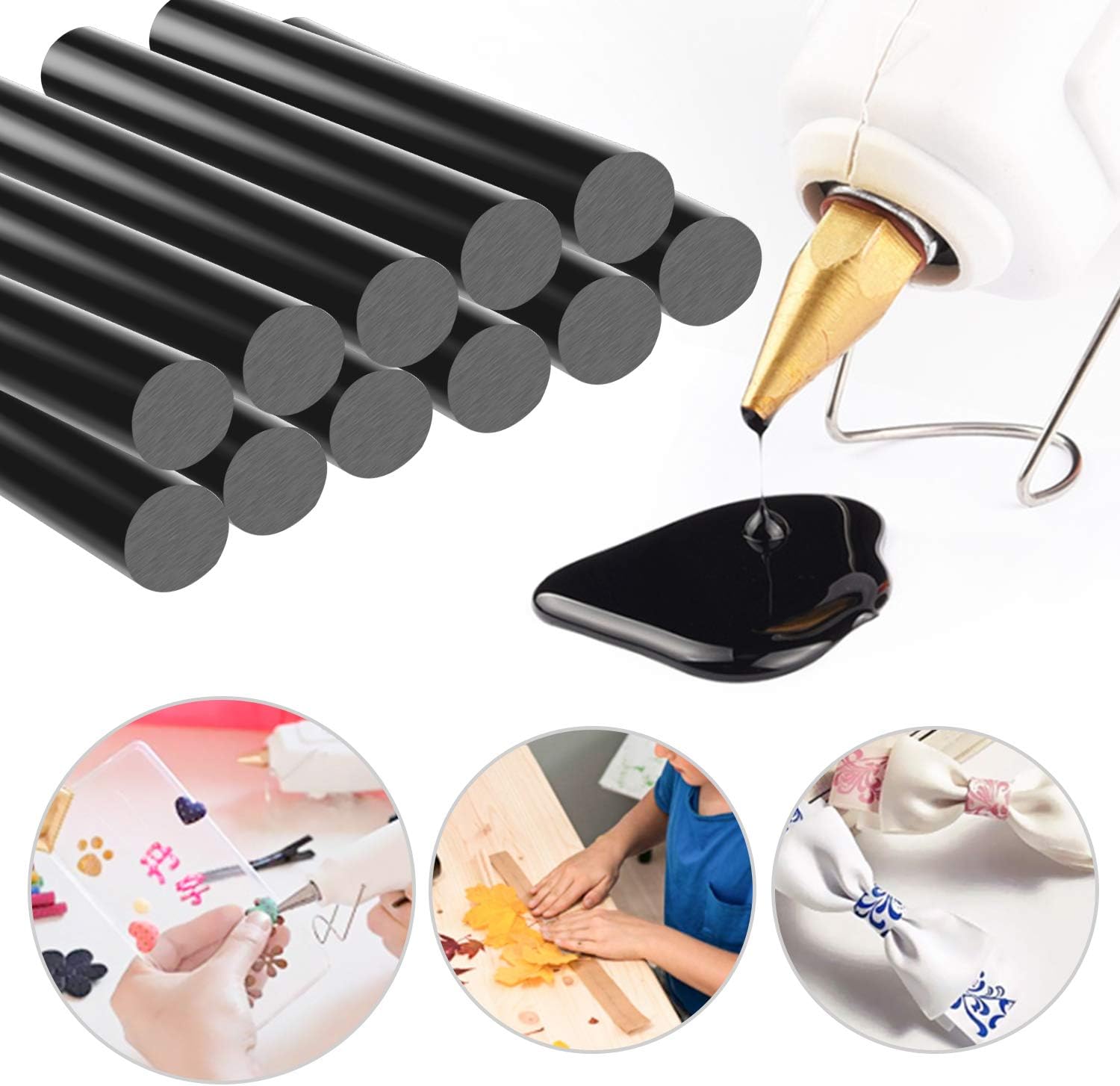 36 Pack Black Hot Glue Sticks, 3.93 x 0.43 in Full Size Hot Melt Glue Sticks Dent Repair Tool EVA Colored Hot Melt Adhesive for Car DIY Art Craft General Repairs