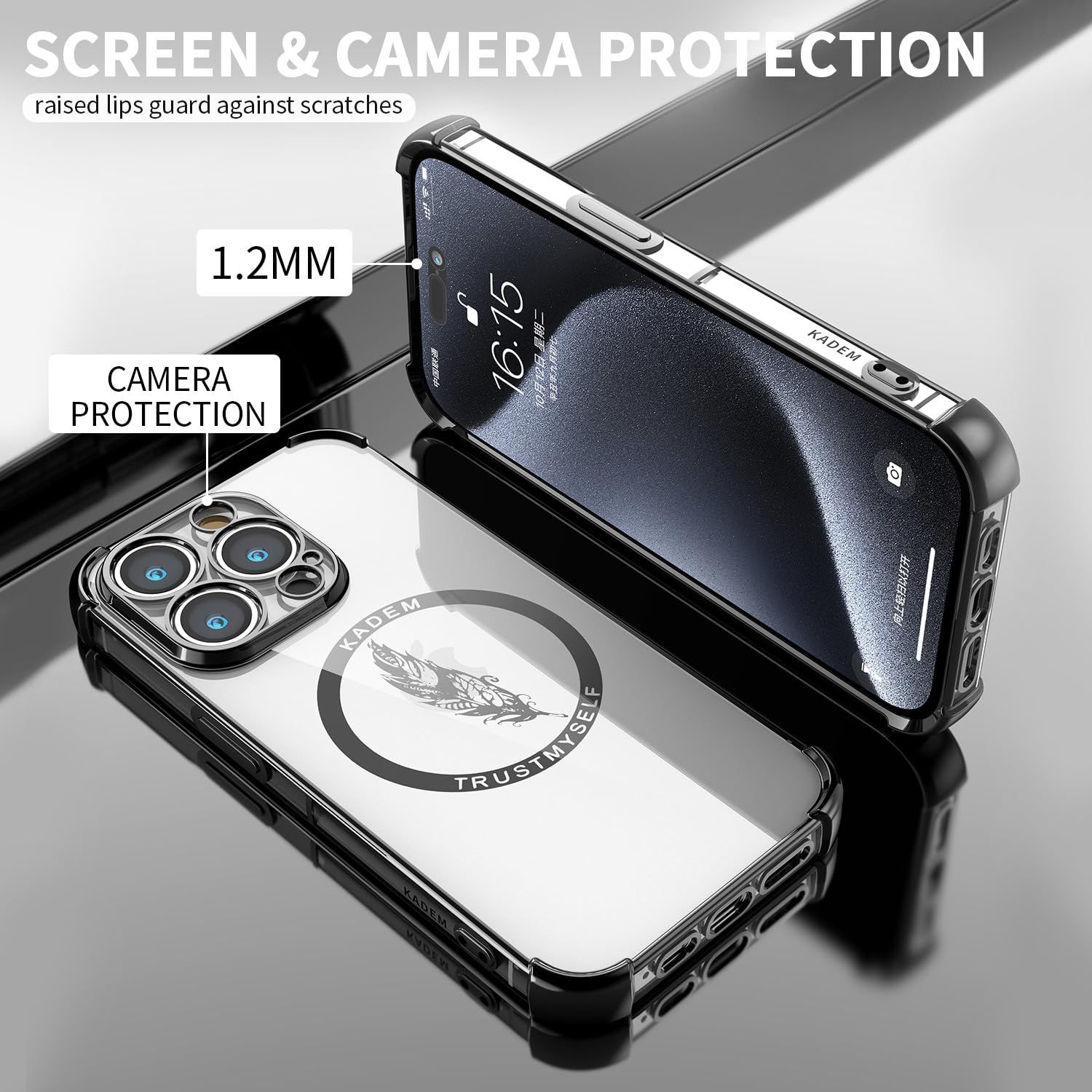XINYEXIN Cover Glitter Per Honor Magic 5 Lite 5G, TPU Trasparente Antiurto, Viola - 5