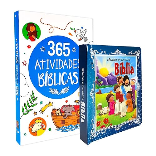 Kit 2 Livros Infantil | Minha Primeira Bíblia + 365 Atividades Bíblicas | Pé da Letra
