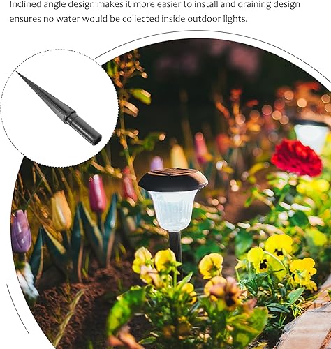 Vista 5 de Estacas de plástico para el suelo, 10 estacas de luz solar, picos de tierra reforzados de plástico, picos de repuesto para lámparas de jardín