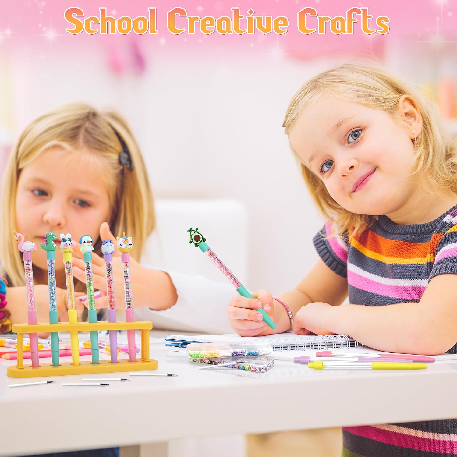 FEMBW Pen Making Kit – DIY Pen Creator Studio with 75+ Craft Pieces, Aesthetic School Supplies for Girls Ages 6–12, Fun Gift & Students Stationery, College Essentials, Birthday & Holiday Idea