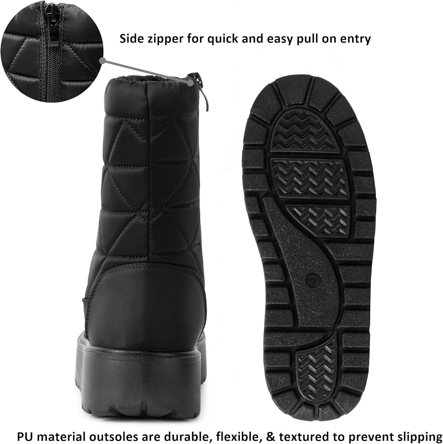 Alpine Swiss Zoey Women’s Winter Boots | Waterproof Snow Booties | Faux Fur Lined Warm Cozy Comfortable | Anti-Slip Sole | Stylish Outdoor Shoes