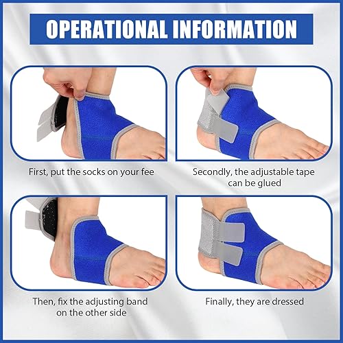 Miniatura 4 de Tarpop Juego de 2 pares de tobilleras para niños, estabilizador de soporte de pie, protector de manga de tobillo de punto, soporte de tobillo para