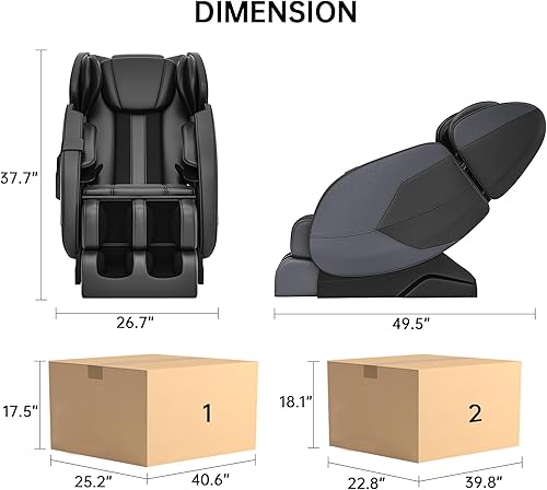 Miniatura 7 de Silla de masaje 2024, cuerpo completo, gravedad cero con rodillo de masaje Shiatsu, 6 modos de masaje automático, calentador, masaje de pies,