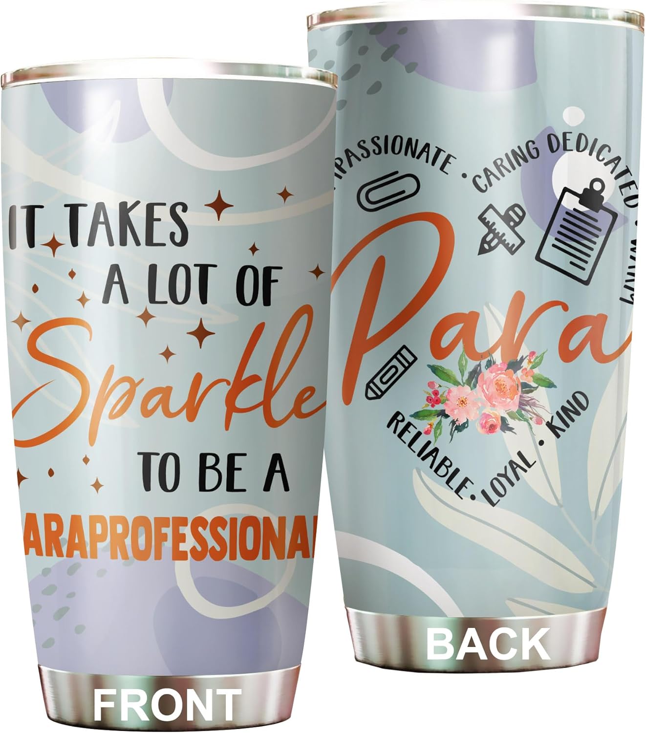 Paraprofessional Tumbler Stainless Steel 20oz, Paraprofessional Appreciation Gifts Bulk for Women Men, Teacher Assistant Aide Para Gifts from Student Teacher, Best Paraeducator Must Have