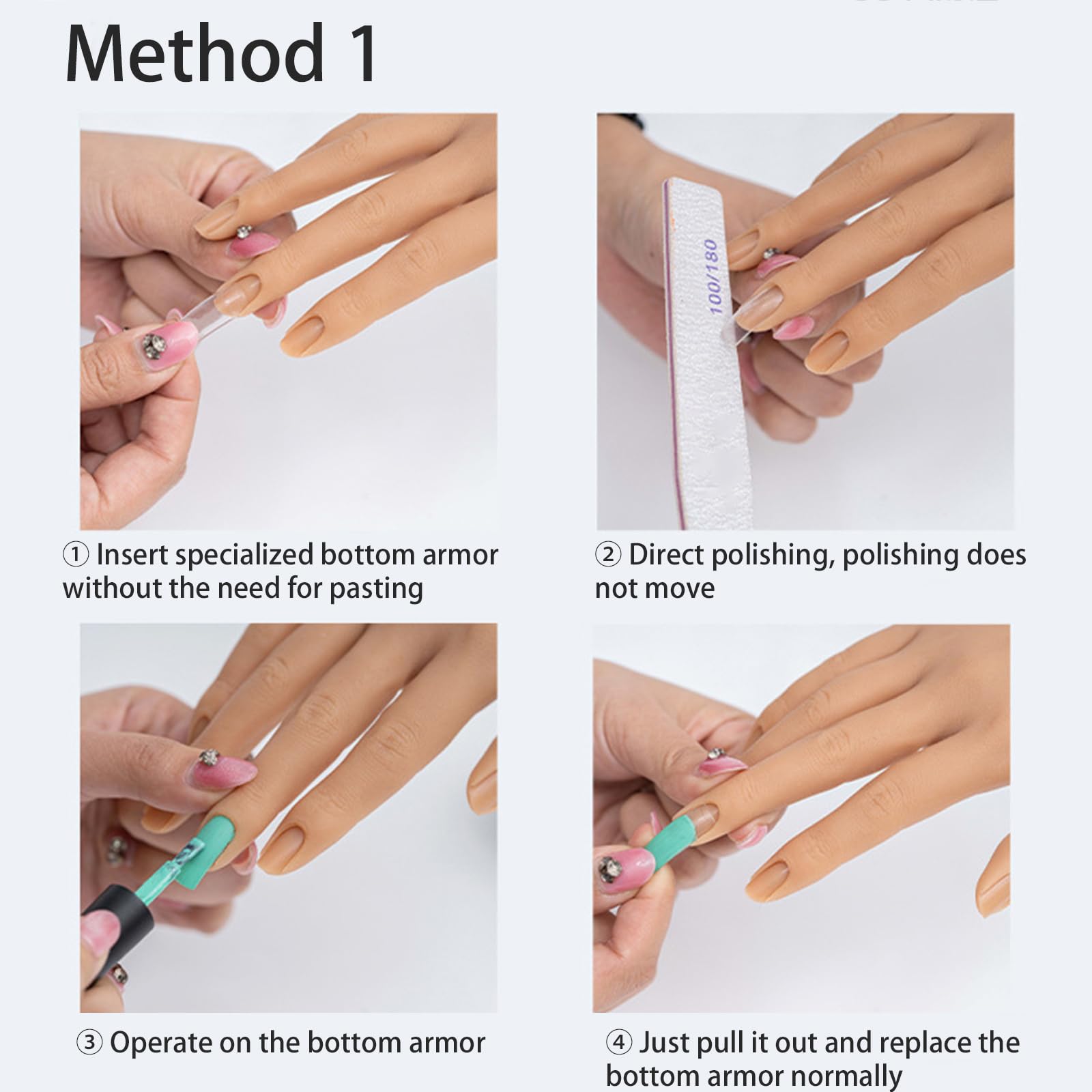 Main d'entraînement pour pratique en acrylique - Faux main pour la pratique de la main - Mannequins de pratique