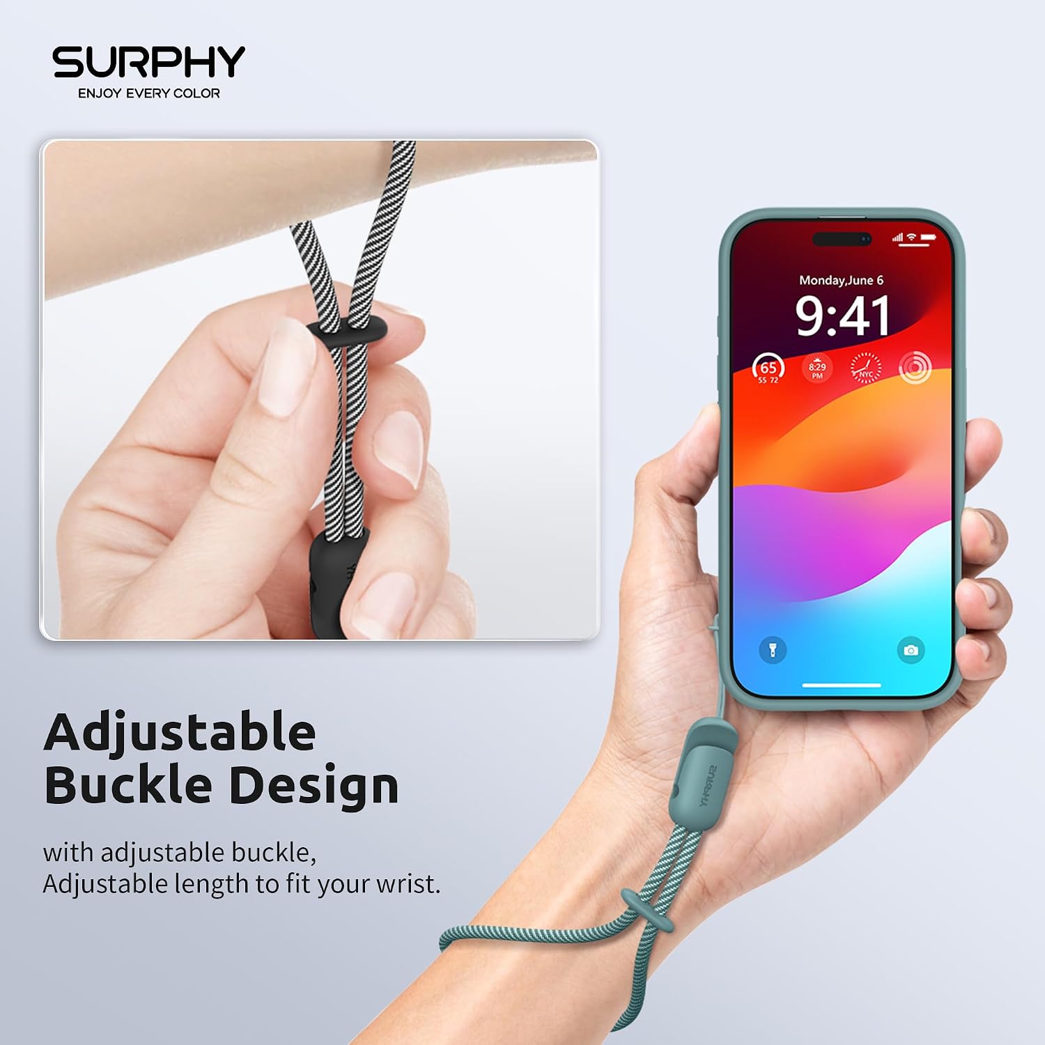 SURPHY 3 Pack Phone Wrist Strap with CellPhone Tether Tab, Cellphone Lanyard, Phone Strap with 2-Color Braided, Wrist Lanyard thumbnail