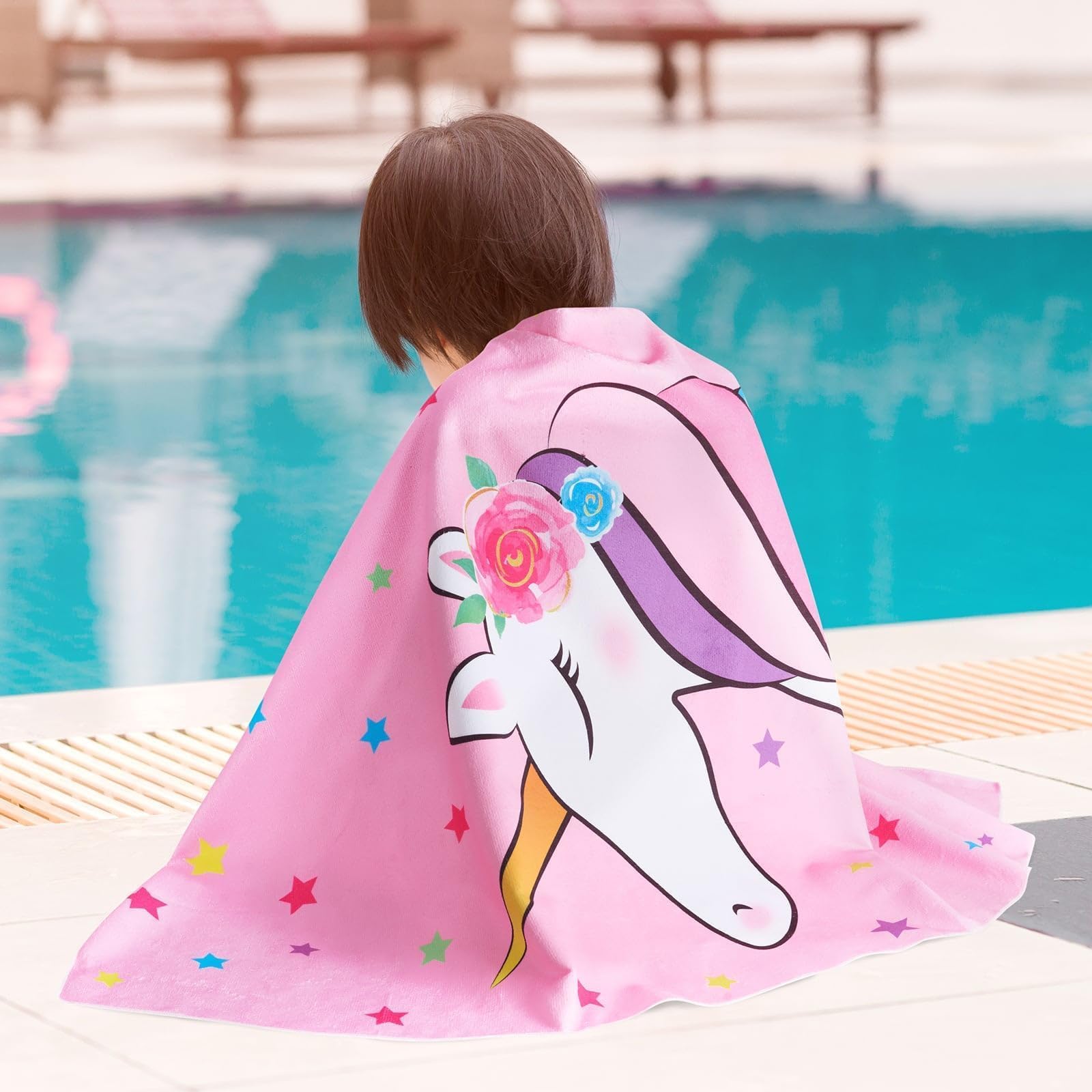WERNNSAI Telo Mare Unicorno - 76 X 150 Cm Asciugamano Da Spiaggia Rosa - 5